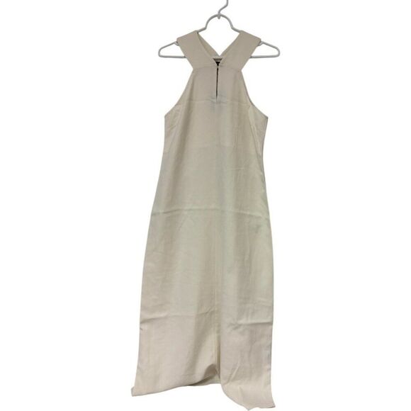 Massimo Dutti Womens Midi Dress Size S off White Halter Neck 6662/632 NWT - Picture 2 of 11